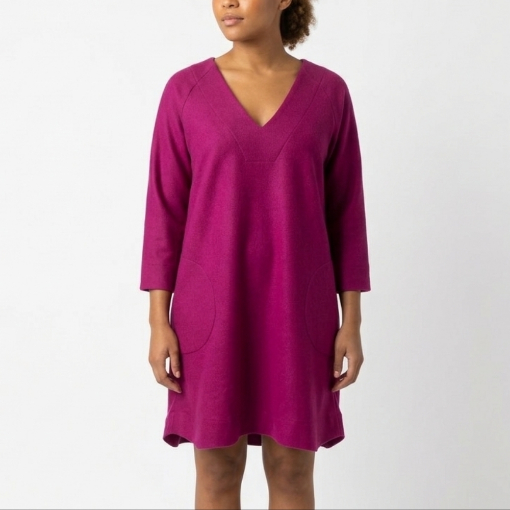 Diane von Furstenberg Wool Dress Size 10 Lagenlook Minimalist Cocoon Boxy Shift